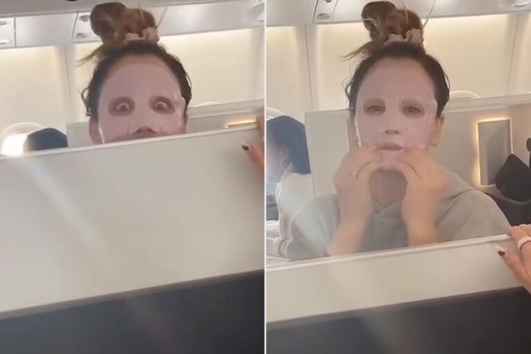Kaley Cuoco and Her Makeup Artist Match with Face Masks on a Flight