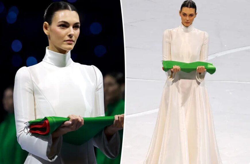 Vittoria Ceretti Proudly Represents Italy in Elegant White Armani at the 2026 Winter Olympics Opening Ceremony