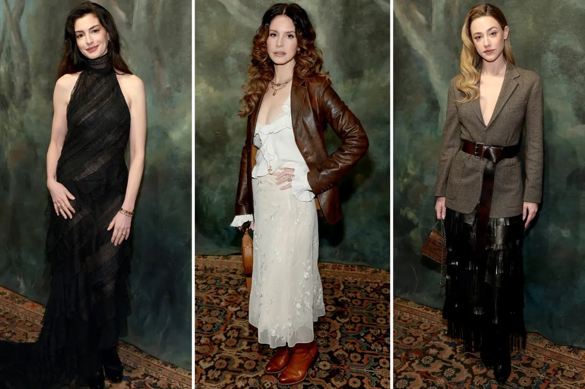 Highlights from the Ralph Lauren Fall/Winter 2026 Fashion Show with Anne Hathaway, Lana Del Rey, Lili Reinhart, and Others