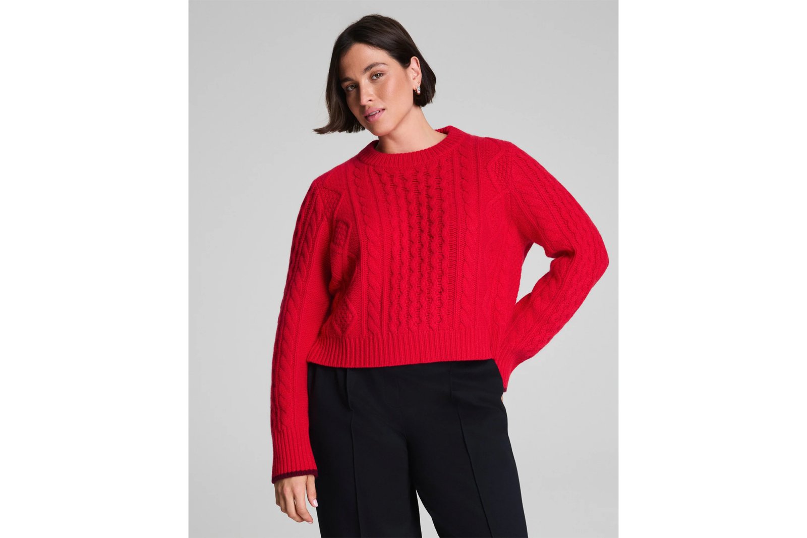 Spanx x La Ligne Cropped Cable Marin Sweater