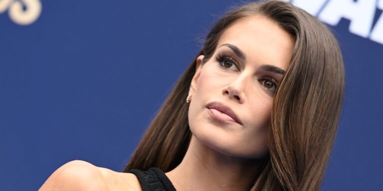 Kaia Gerber's Stunning Sheer Black Dress Features Beautiful Floral Embroidery