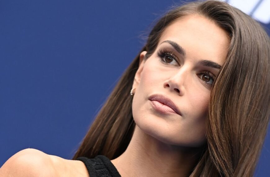 Kaia Gerber's Stunning Sheer Black Dress Features Beautiful Floral Embroidery