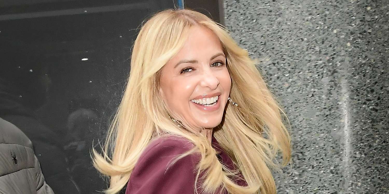 Sarah Michelle Gellar Stuns in Burgundy Lace Bra and Sheer Skirt Under a Blazer