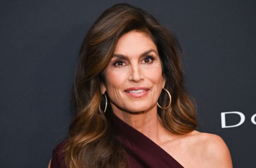 Cindy Crawford Stuns in a Chic Purple Silk Slip Dress for Her 60th Birthday Celebration