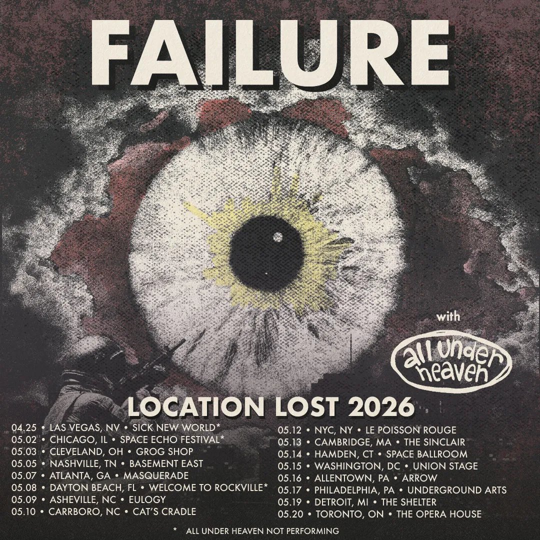 Failure spring 2026 tour poster