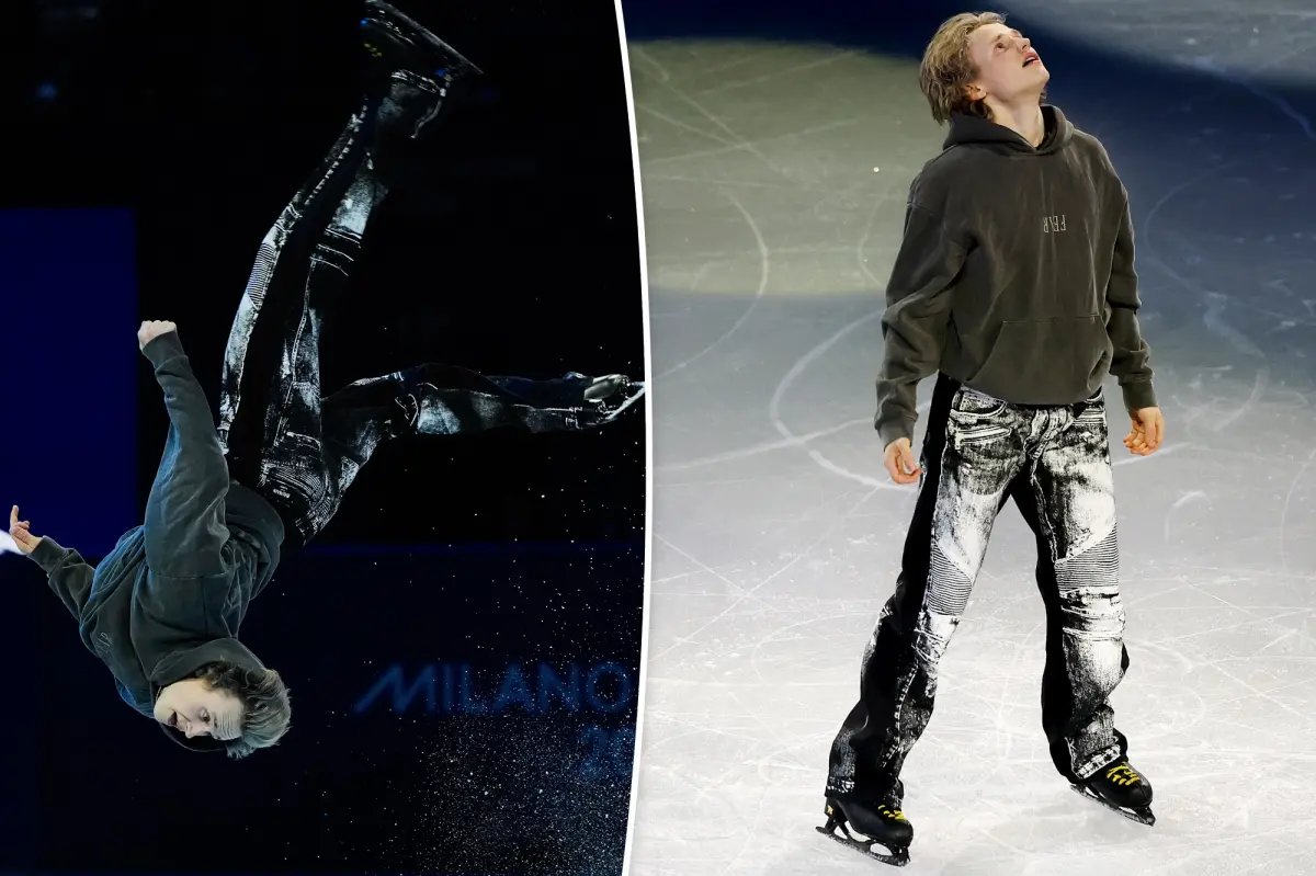 Ilia Malinin Wears $1,300 Balmain Jeans for His Final Olympic Backflip