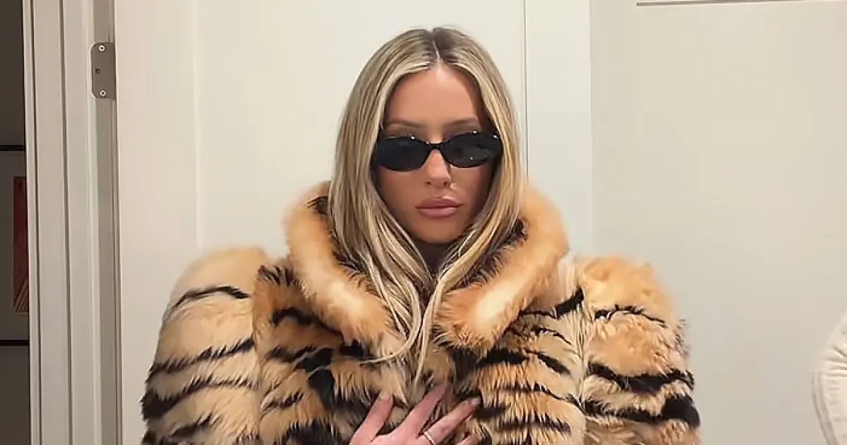 Alix Earle Wears a $51K Gucci Outfit with a Tiger-Striped Fur Coat and Designer Bag at a Cold Party