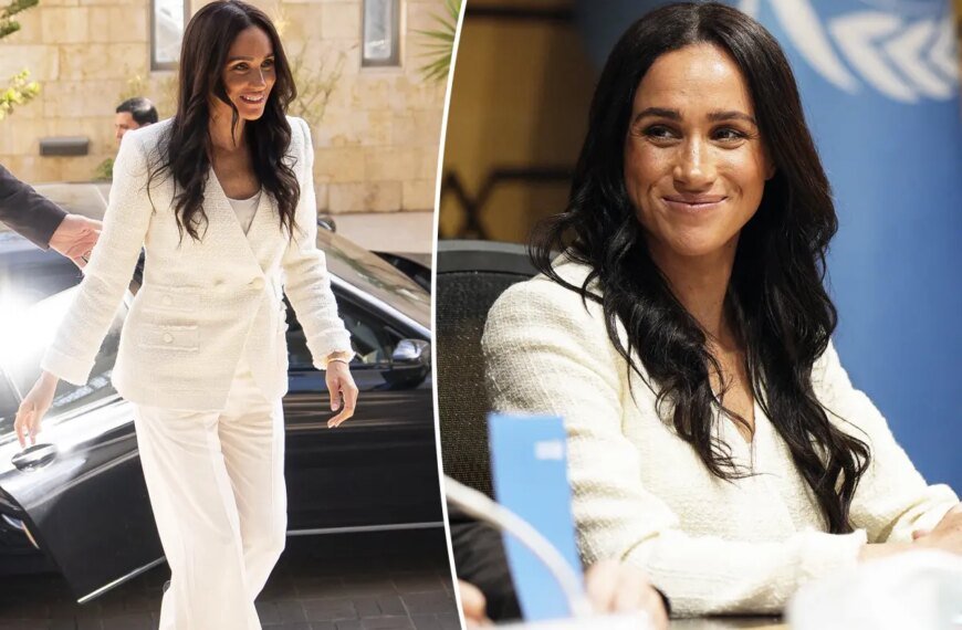 Meghan Markle Stuns in Elegant White Tweed During Her Surprise Visit to Jordan