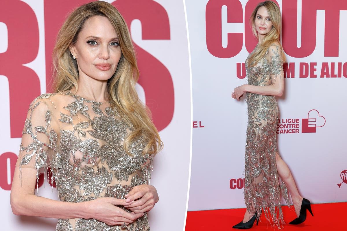 Angelina Jolie Shines in a Stunning Sequined Dress at the 'Couture' Premiere