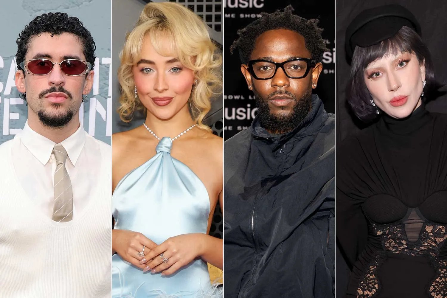 Bad Bunny; Sabrina Carpenter; Kendrick Lamar; Lady Gaga