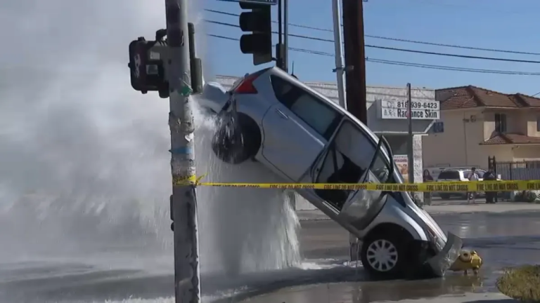 Car Accident in Van Nuys Sends Vehicle Soaring After Hitting Hydrant
