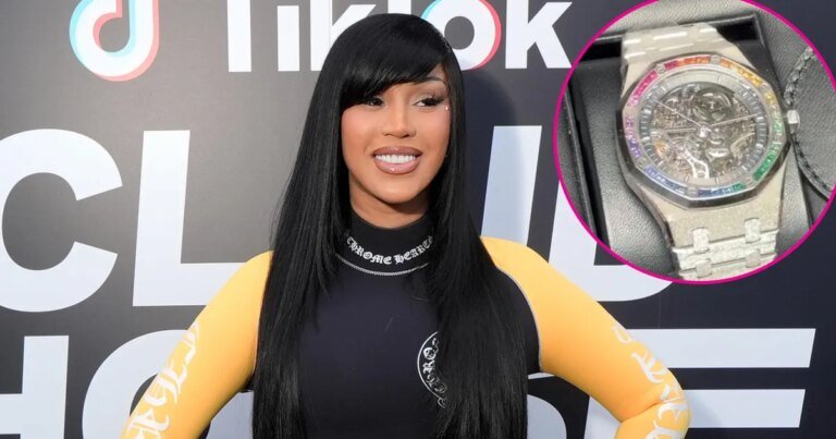 Cardi B Celebrates with a Stunning $500K Rainbow Diamond Watch During Stefon Diggs Split Rumors