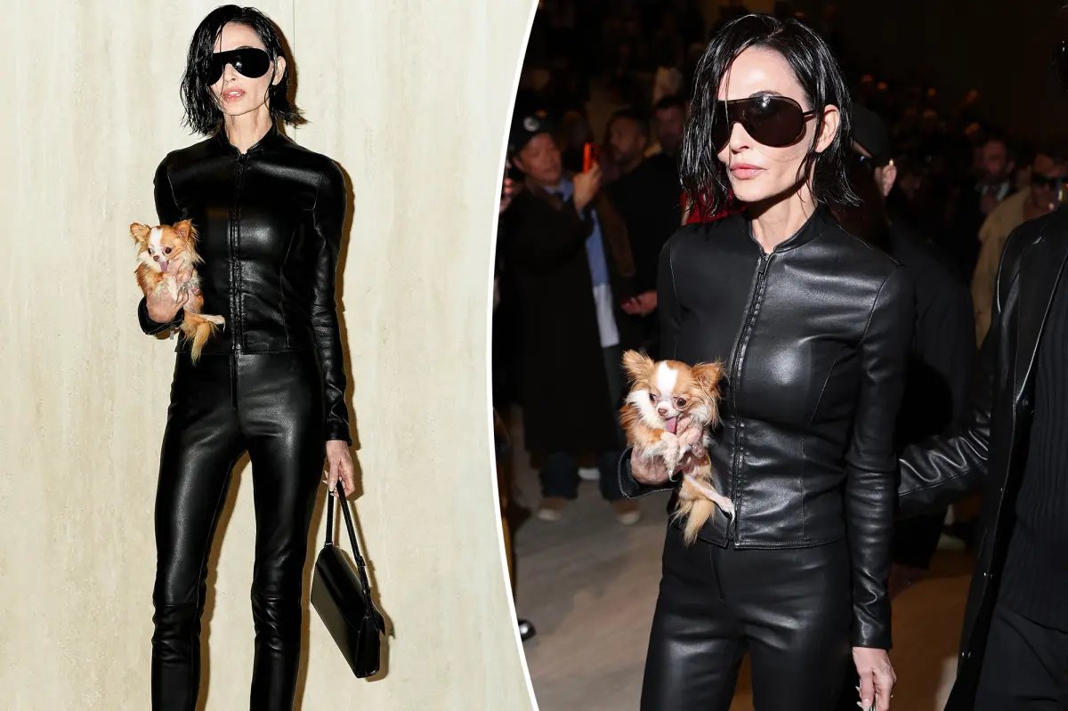 Demi Moore Rocks a Chic Bob and Leather Outfit at Gucci Event