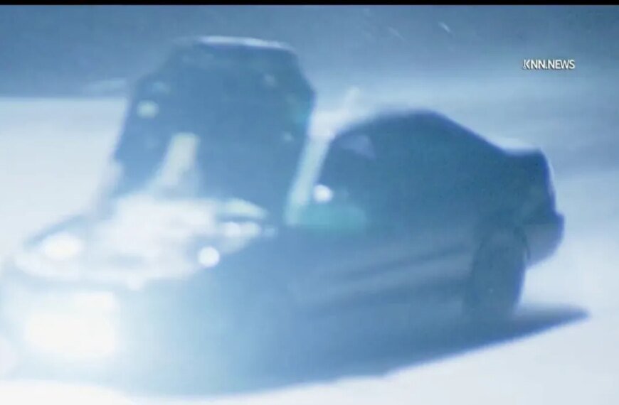 Driver Races Through LA River with Hood Raised