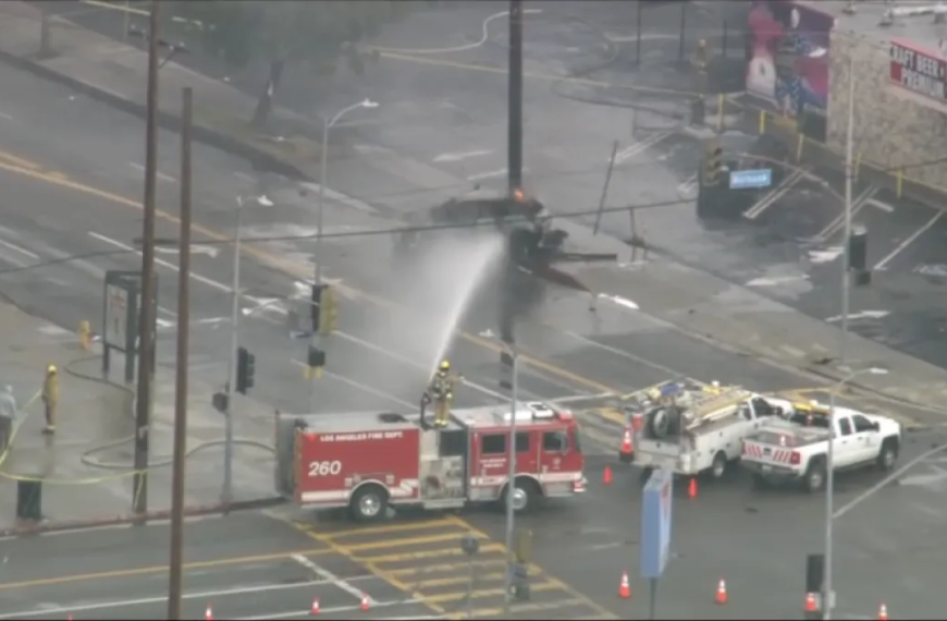 EV Collision with Power Pole Disrupts Burbank Intersection