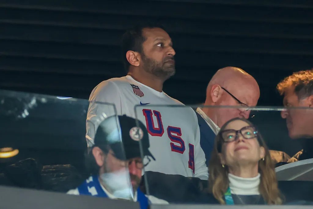 FBI Director Kash Patel Celebrates with USA Hockey Team in the Locker Room After Their Gold Medal Victory