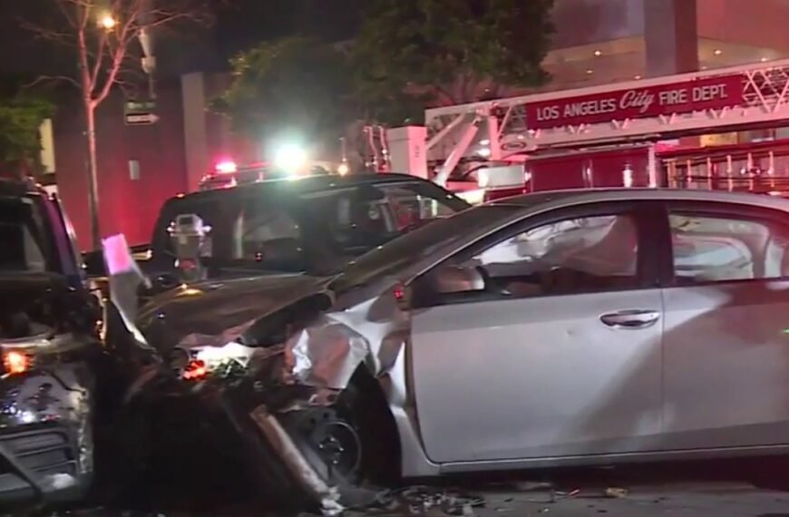 Four Injured in Recent Downtown Los Angeles Car Accident Captured on Video
