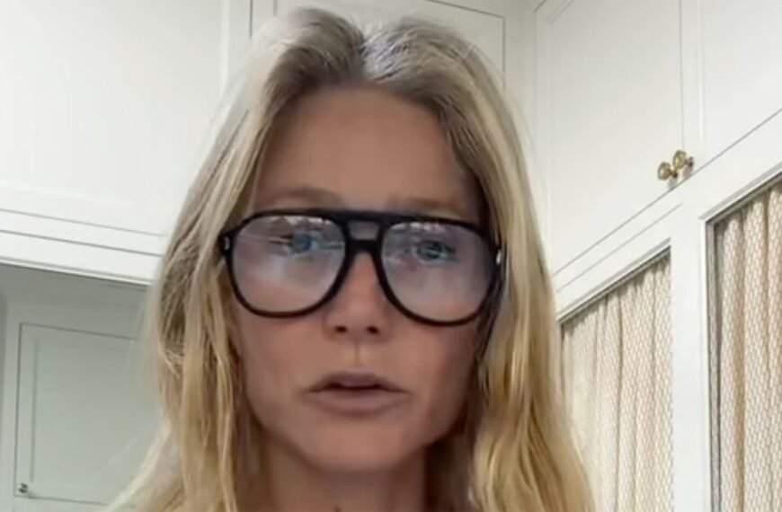 Gwyneth Paltrow Embraces a Natural Look in a Low-Cut Cardigan and Trendy Hairstyle