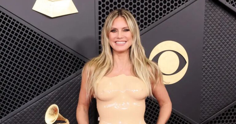 Heidi Klum Stuns in a Unique Nude Dress with Chic Nipple Details at the 2026 Grammys Red Carpet