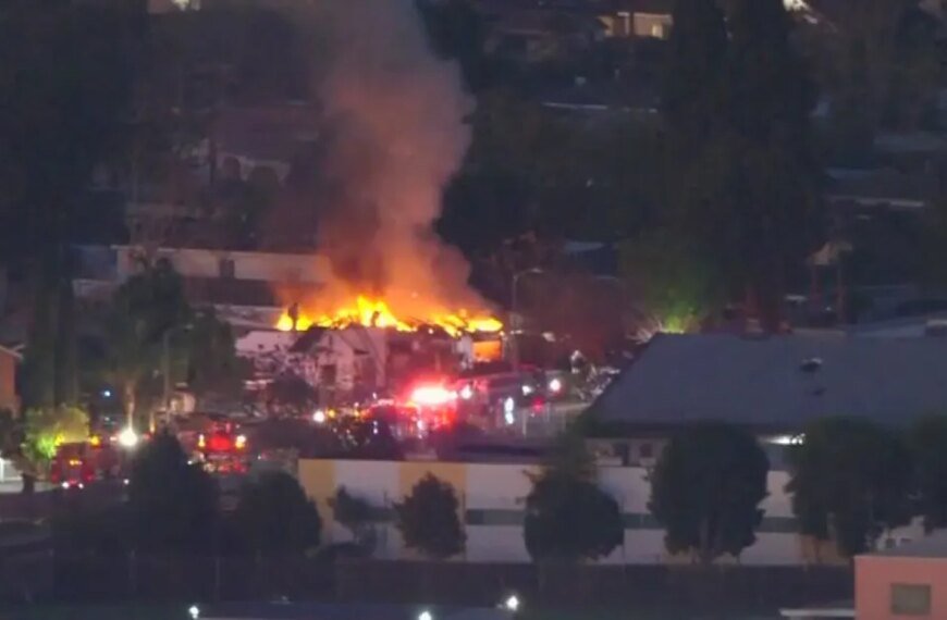 Home Fire in South LA's Green Meadows Neighborhood