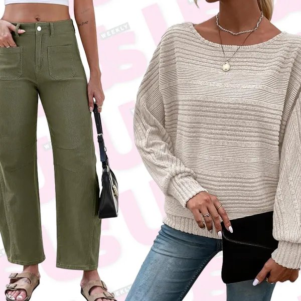 Green Pants, Beige Top and Blue Set