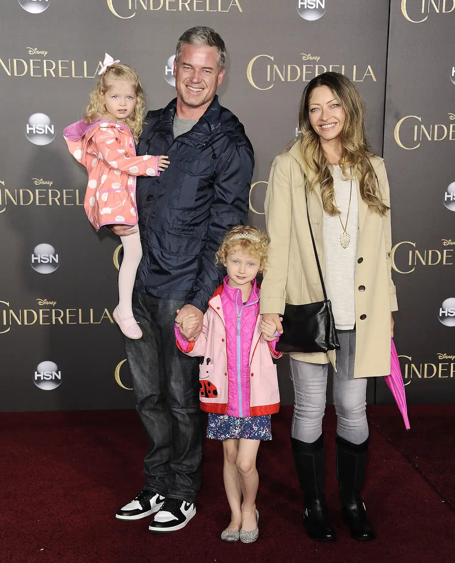 Eric Dane and Rebecca Gayheart with their two daughters at the premiere of 'Cinderella' in March 2015.