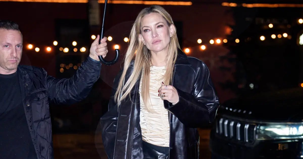 Kate Hudson’s Stylish Leather Trench Coat Brings Back ’90s Supermodel Vibes