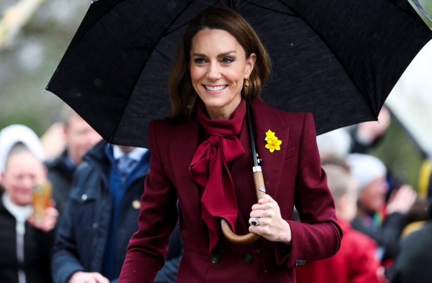 Kate Middleton Embraces a Styling Tip from Princess Diana to Handle Rainy Days During Her Recent Outing