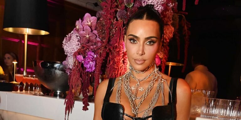 Kim Kardashian Rocks a Stylish Leather Bra Top with a Chic Matching Coat