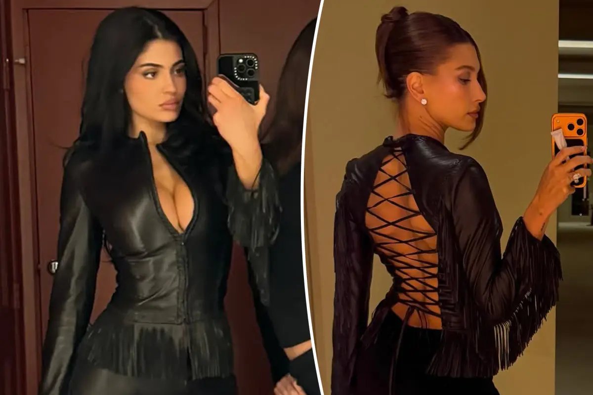 Kylie Jenner Shows Off Hailey Bieber’s Stylish Backless Leather Jacket