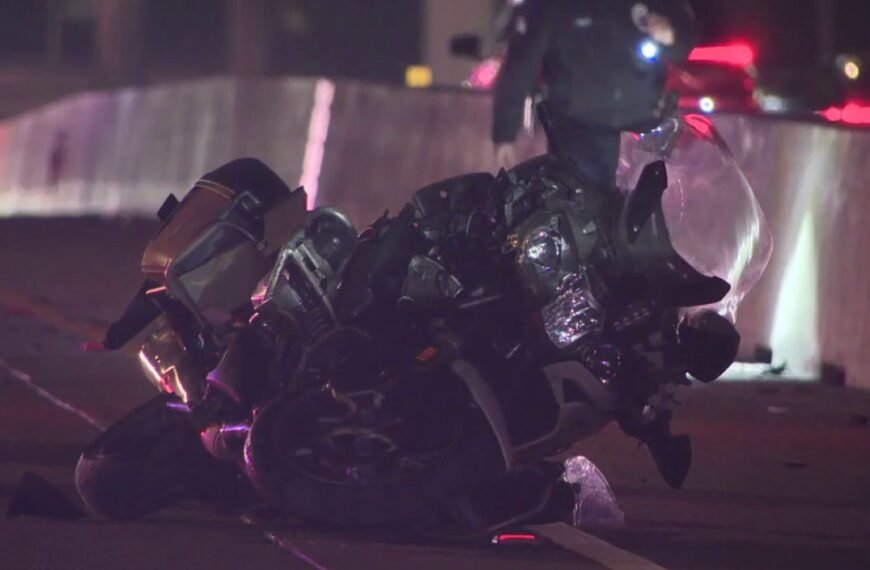 LAPD Motorcycle Officer Injured in 405 Freeway Accident in West LA