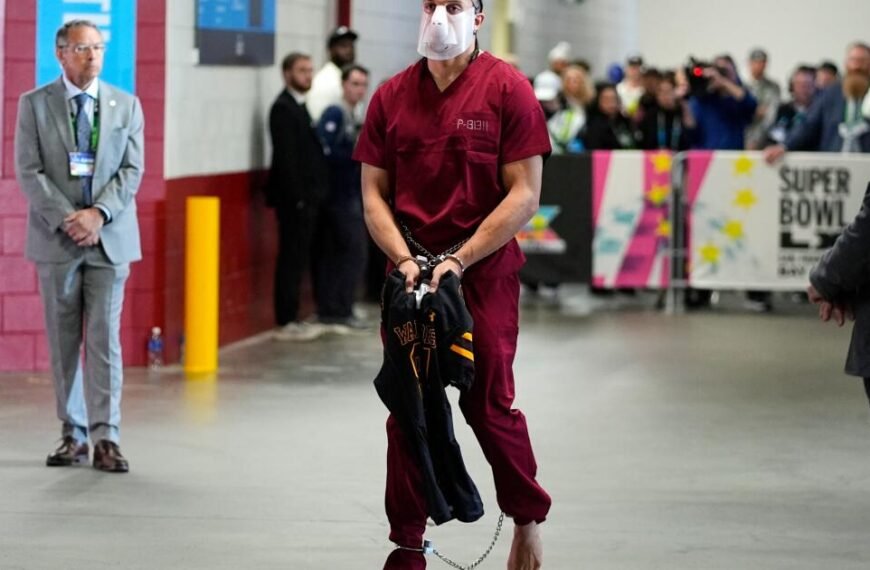 Mack Hollins from the Patriots Shows Up to the Super Bowl in a Prisoner Costume – Here’s What It Means