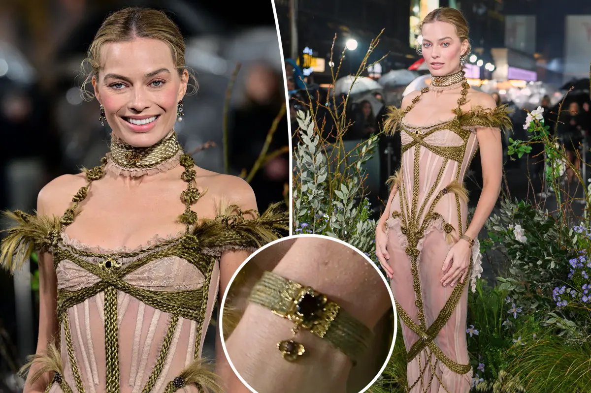 Margot Robbie Wears a Special Bracelet Made from Emily Brontë’s Hair at the ‘Wuthering Heights’ UK Premiere