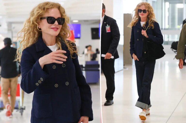 Nicole Kidman Shows Off Her Natural Curls in a Chic Chanel Outfit at Sydney Airport
