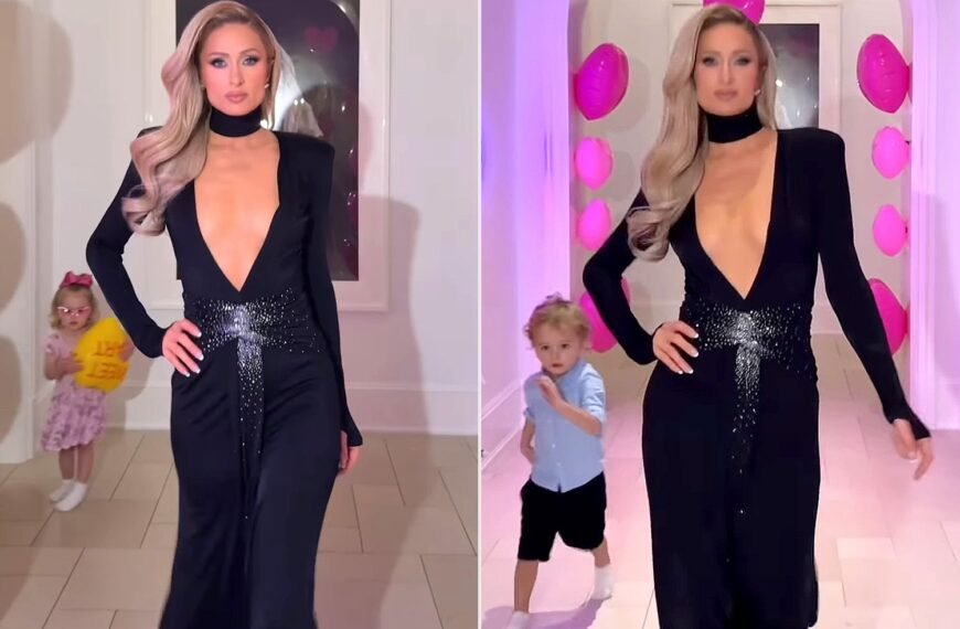Paris Hilton Shares a Lighthearted Moment in a Stunning Ballgown with Kids Phoenix and London