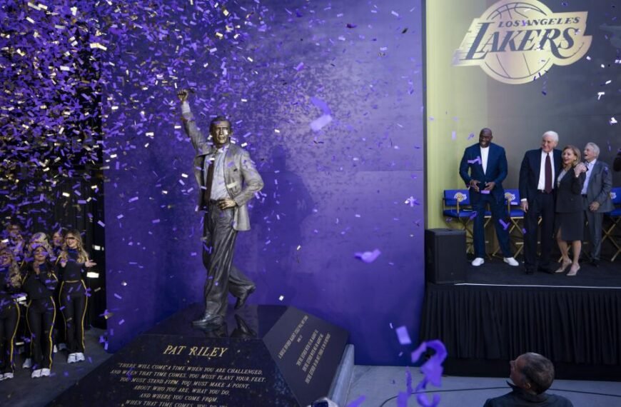 Pat Riley Exudes a Striking Presence