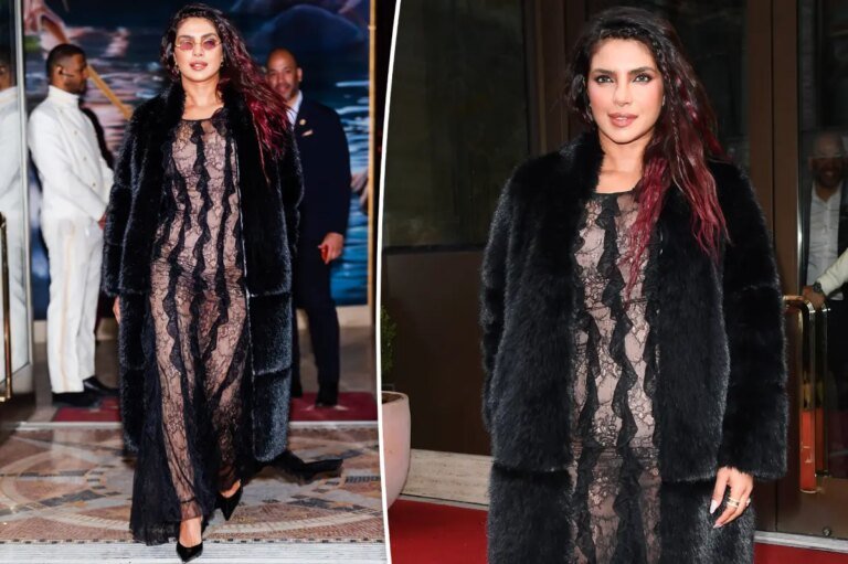 Priyanka Chopra Stays Stylish in Sheer Lace Despite NYC's Cold Weather