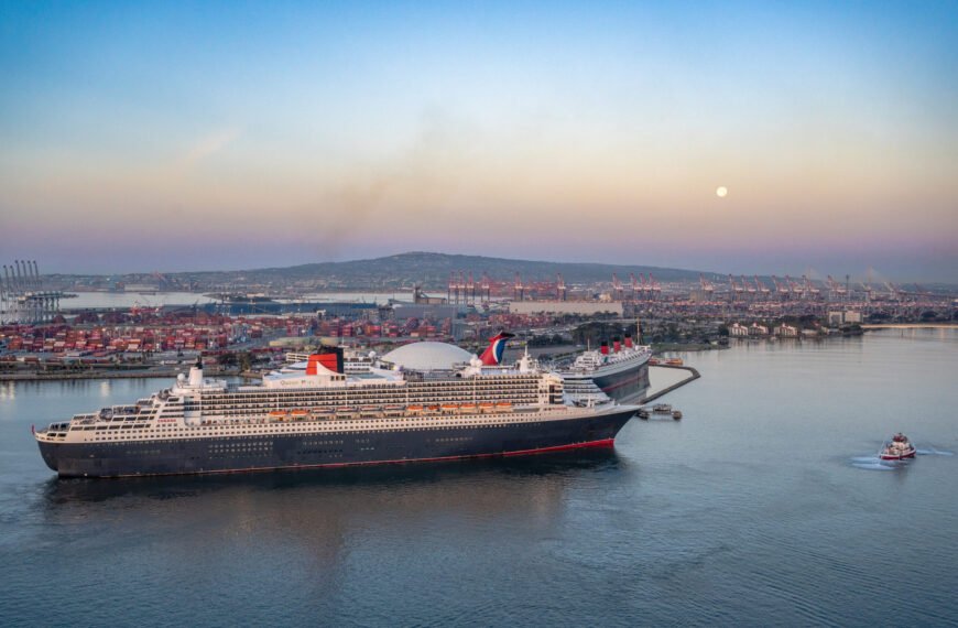Queen Mary 2 Pays a Special Visit to Her Namesake in Los Angeles