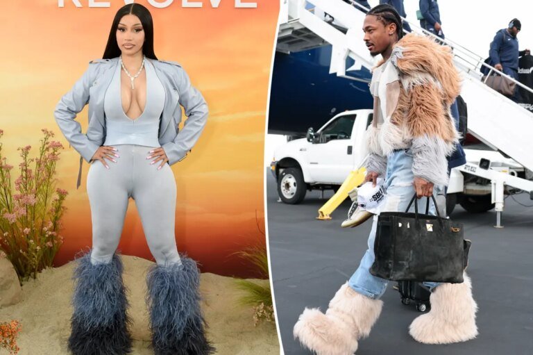 Stefon Diggs Seen in Stylish Birkin Bag and Fur Boots Before Super Bowl 2026: Is He Channeling Cardi B?
