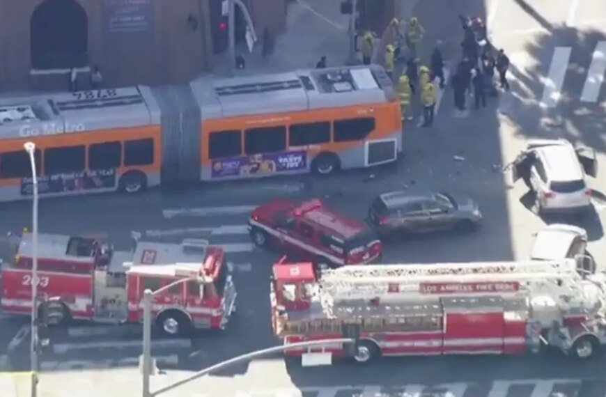 Suspect in Pursuit Collides with Metro Bus in Westlake, Leaving Several Injured