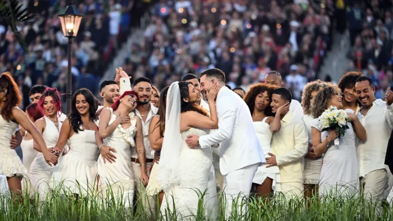 The Story Behind the Super Bowl Bride's Wedding Dress