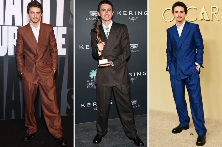 Timothée Chalamet Wears His ‘Marty Supreme’ Red Carpet Look in Five Stylish Colors