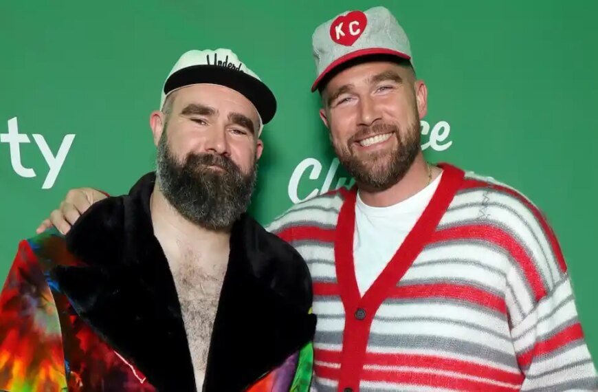 Travis and Jason Kelce Bring Fun Vibes to the 'New Heights' Party with Their Colorful Outfits