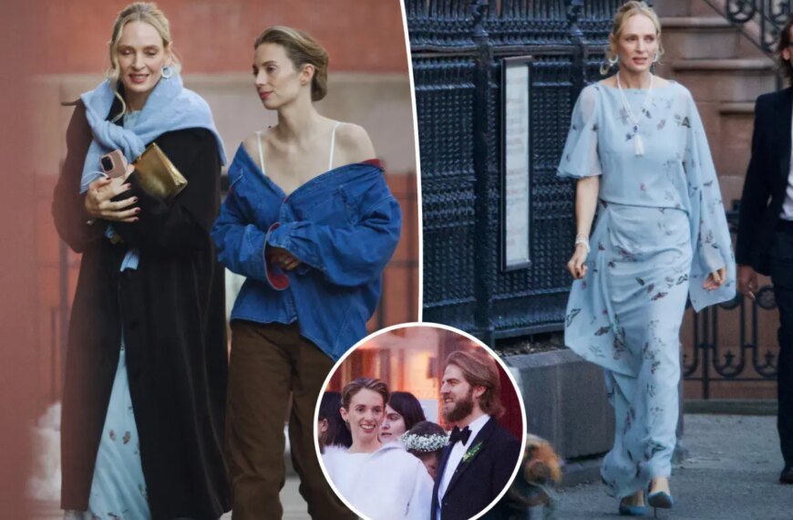 Uma Thurman Celebrates Her Daughter Maya Hawke’s Wedding in Beautiful Florals and Pearls