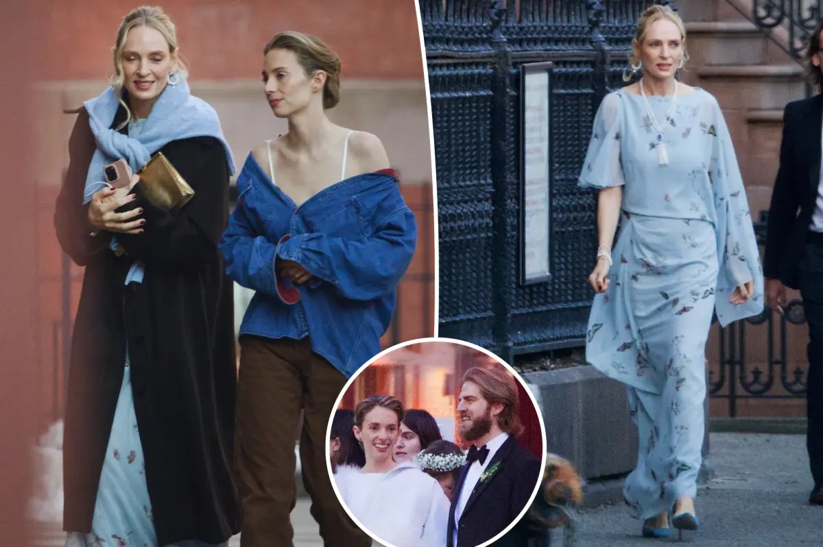 Uma Thurman Celebrates Her Daughter Maya Hawke’s Wedding in Beautiful Florals and Pearls