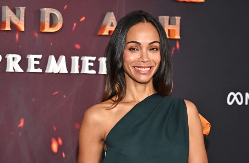 Zoe Saldaña Adds a Unique Touch to Winter Whites with a Stylish Halter Top and Maxi Skirt