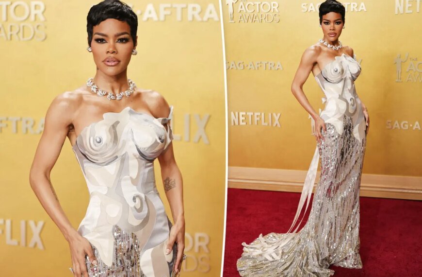 Teyana Taylor Stuns in Artistic ‘Naked’ Dress on the 2026 SAG Awards Red Carpet