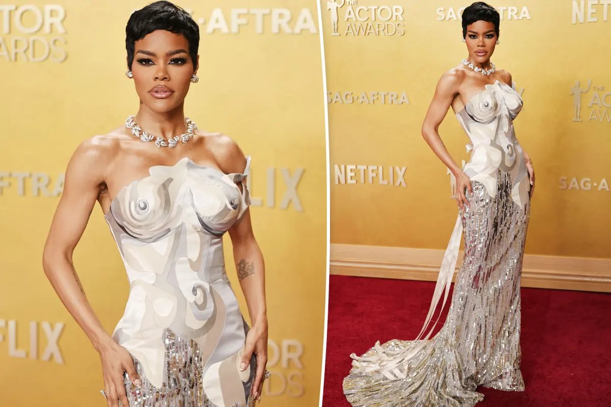 Teyana Taylor Stuns in Artistic ‘Naked’ Dress on the 2026 SAG Awards Red Carpet