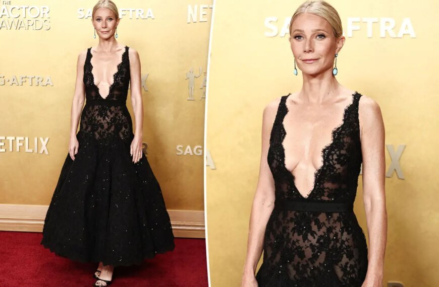 Gwyneth Paltrow Stuns in a Sheer Lace Gown at the 2026 SAG Awards Red Carpet