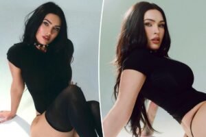 Megan Fox Shares a Bold Look on Instagram in a Corset Shirt and Garter, Pants Not Included
